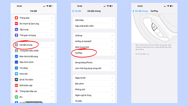 Để kích hoạt CarPlay, bạn chỉ cần truy cập tại mục Cài đặt chung (General) trên iPhone